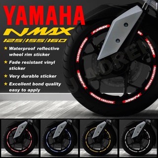 สติกเกอร์สะท้อนแสง ขนาด 13 นิ้ว สําหรับติดขอบดุมล้อรถจักรยานยนต์ Yamaha Nmax 125 150 155