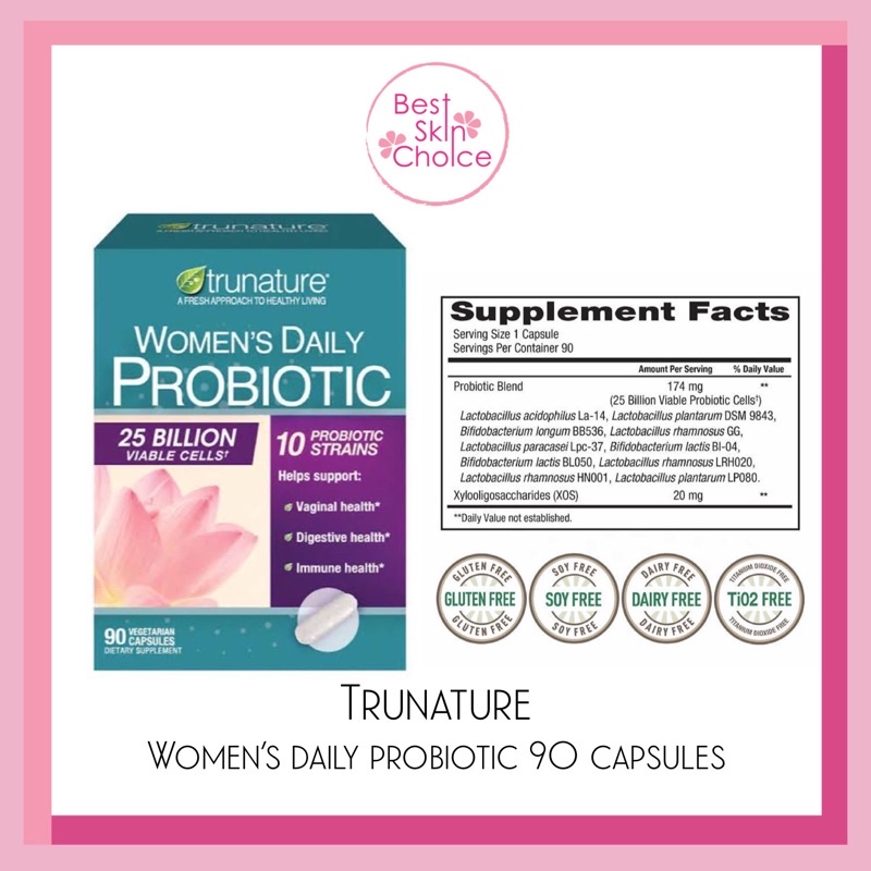 Exp0923 Trunature Womens Daily Probiotic 90 Vegetarian Capsules โพร