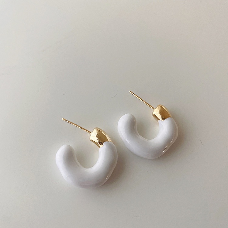 ต่างหูโลหะ สไตล์เกาหลี สําหรับผู้หญิง