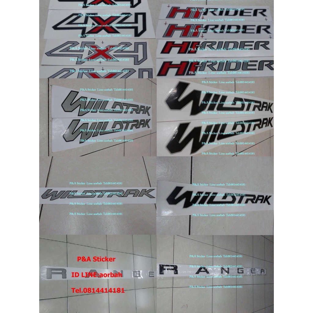ad สติ๊กเกอร์ HI-RIDER /4x4 / WILDTRAK / RANGER ติดรถ FORD RANGER ปี 2012-2015
