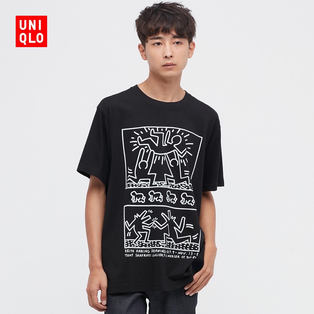 Uniqlo เสื้อยืด แขนสั้น พิมพ์ลาย Keith Haring สําหรับผู้ชาย และผู้หญิง (UT) 446069