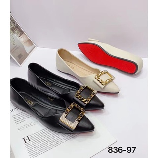 yeong yeou รรองเท้าคัทชูหัวแหลมส้นแบน รหัสyy836-97
