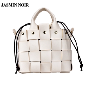 Jasmin Noir กระเป๋าสะพายไหล่กระเป๋าถือแฟชั่นสําหรับสตรีหนัง Pu ขนาดมินิ Tote 2021 เหมาะกับการพกพาเดินทาง