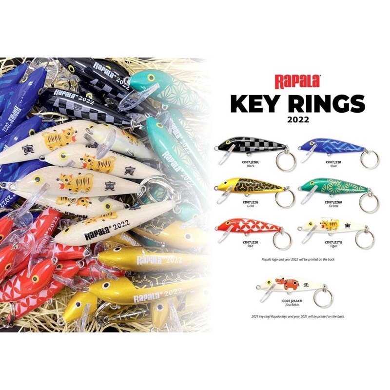 Rapala Fishing Lure Countdown 7 Key Rings Set