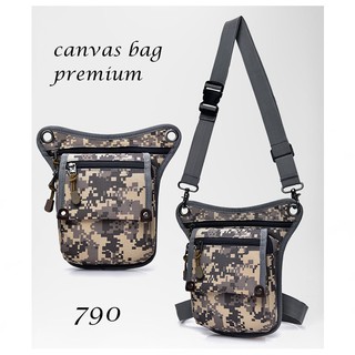 canvas bag premium กระเป๋าสะพายข้างกระเป๋าผ้าแคนวาส เนื้อผ้าแท้คุณภาพเยี่ยมมีสามสีให้เลือก แนวเท่ห์วินเทจ ลายพราง acu