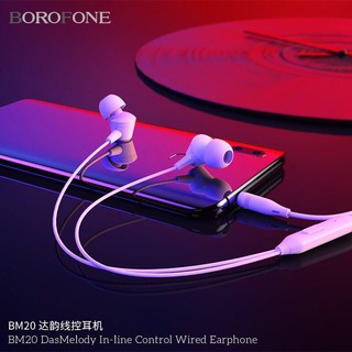 BOROFONE BM20 Wire-Controlled Cable Headphones Ear-In Music Sports Headphones