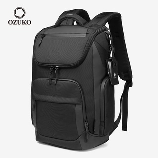 Ozuko กระเป๋าเป้สะพายหลัง ใส่แล็ปท็อป กันน้ํา ความจุขนาดใหญ่ สําหรับผู้ชาย