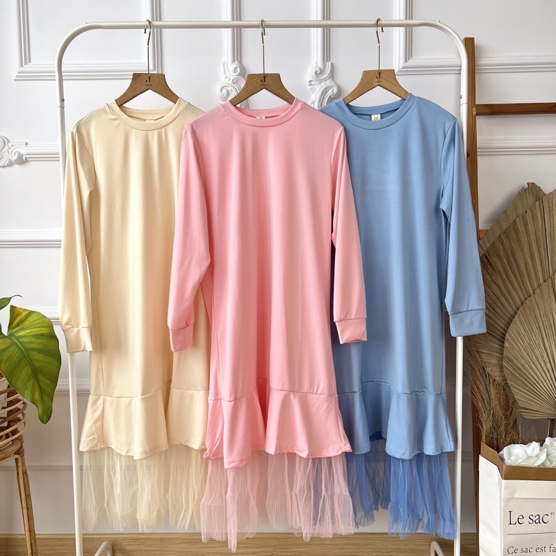 [WHOLESALE] JR898 - ALYSSE SPECIAL CREAM TUNIC (3pcs @ Rp. 65,000)