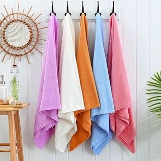 YJP-01 【220กรัม】ผ้าเช็ดตัว ขนเป็ด ผ้าขนหนู สีพื้น ผ้าขนนุ่ม ห่อตัวได้ ไม่กุ้นขอบ