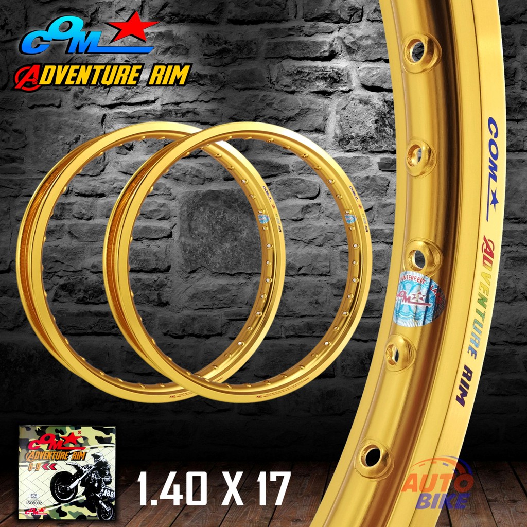 ล้อ COM ADVENTURE RIM 1.40 X 17 ขอบเรียบ จำนวน 2 วง ล้อขอบ17 ล้อคอมดาว COM* ของแท้ 100% ล้อมอไซ ล้อมอไซค์ ล้อมอเตอร์ไซค์