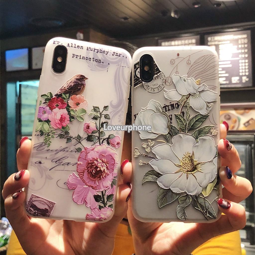 (Ready Stock)OPPO F9 F7 F5 F1s A37 A57 A77 A83 A3s A3 Soft TPU Case Relief Flower Bird Case 360 Degree Protective