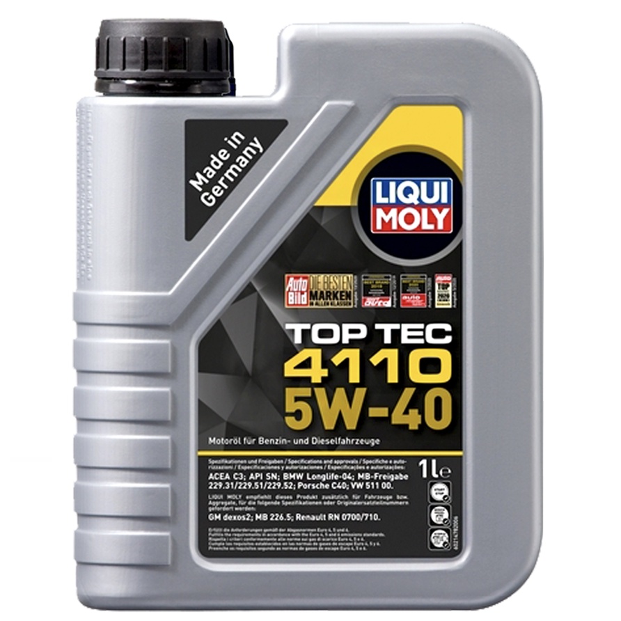 Liqui Molyน้ำมันเครื่อง 5W-40 Top Tec 4110 สังเคราะห์แท้100% 1ลิตร