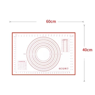 แผ่นรองนวดแป้ง ซิลิโคน เกรดอาหาร ขนาด 40x60 ซม. มีสเกล แบบหนา มีให้เลือก 2สี