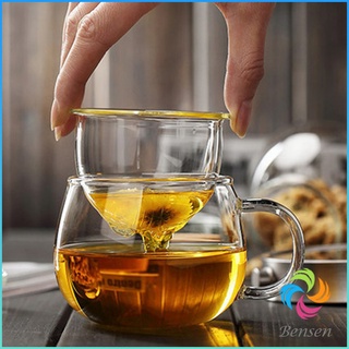 Bensen [A658] แก้วชงชา พร้อมถ้วยกรองกากชาและฝากปิดในตัว สวยหรูดูแพง Glass teapot