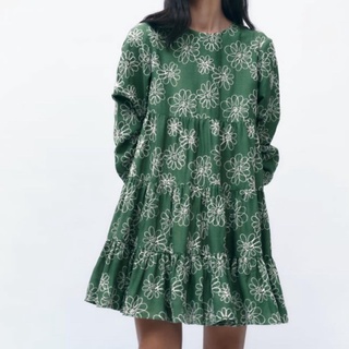 💚 LIKE NEW — ZARA embroidered dress size xs