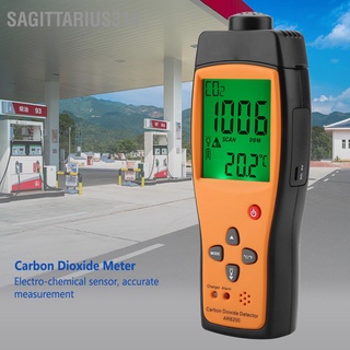 Sagittarius314 เครื่องตรวจจับก๊าซ เซนเซอร์อัจฉริยะ Ar8200 Co2 พร้อมเสียงเตือน หน้าจอ Lcd คาร์บอนไดออกไซด์ 350‐9999Ppm 100-240V