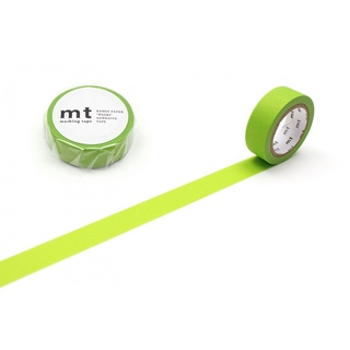 mt masking tape matte yellowgreen (MT01P513) / เทปตกแต่งวาชิ สี matte yellowgreen แบรนด์ mt masking tape ประเทศญี่ปุ่น