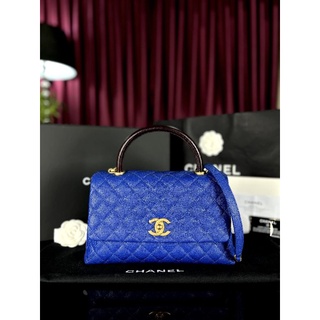 Chanel  Coco Caviar Lizard Size 10 “ หูริสาท  ถอดสายได้ 