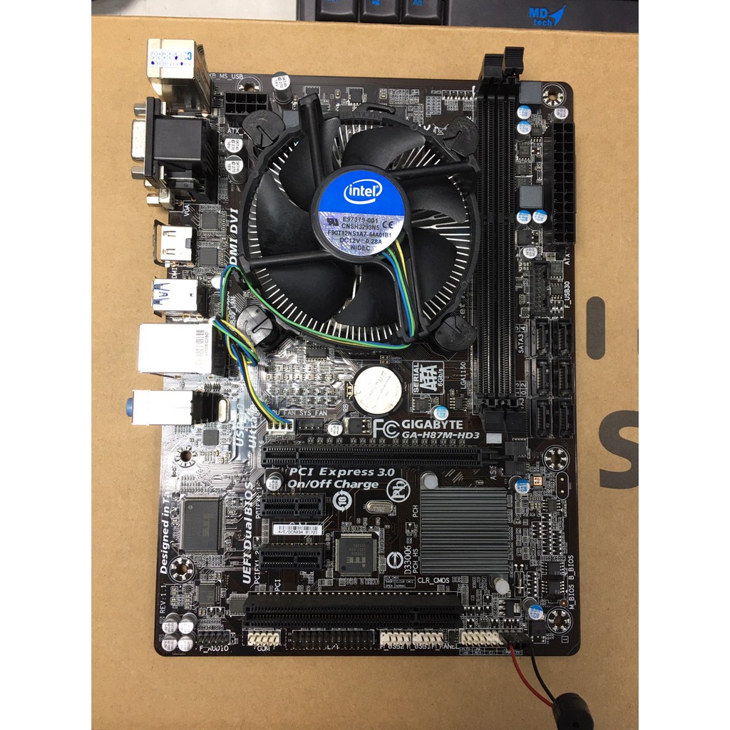 เมนบอร์ด MAINBOARD 1150 GIGABYTE H87M-HD3 พร้อม CPU Intel Pentium G3420 @ 3.20GHz