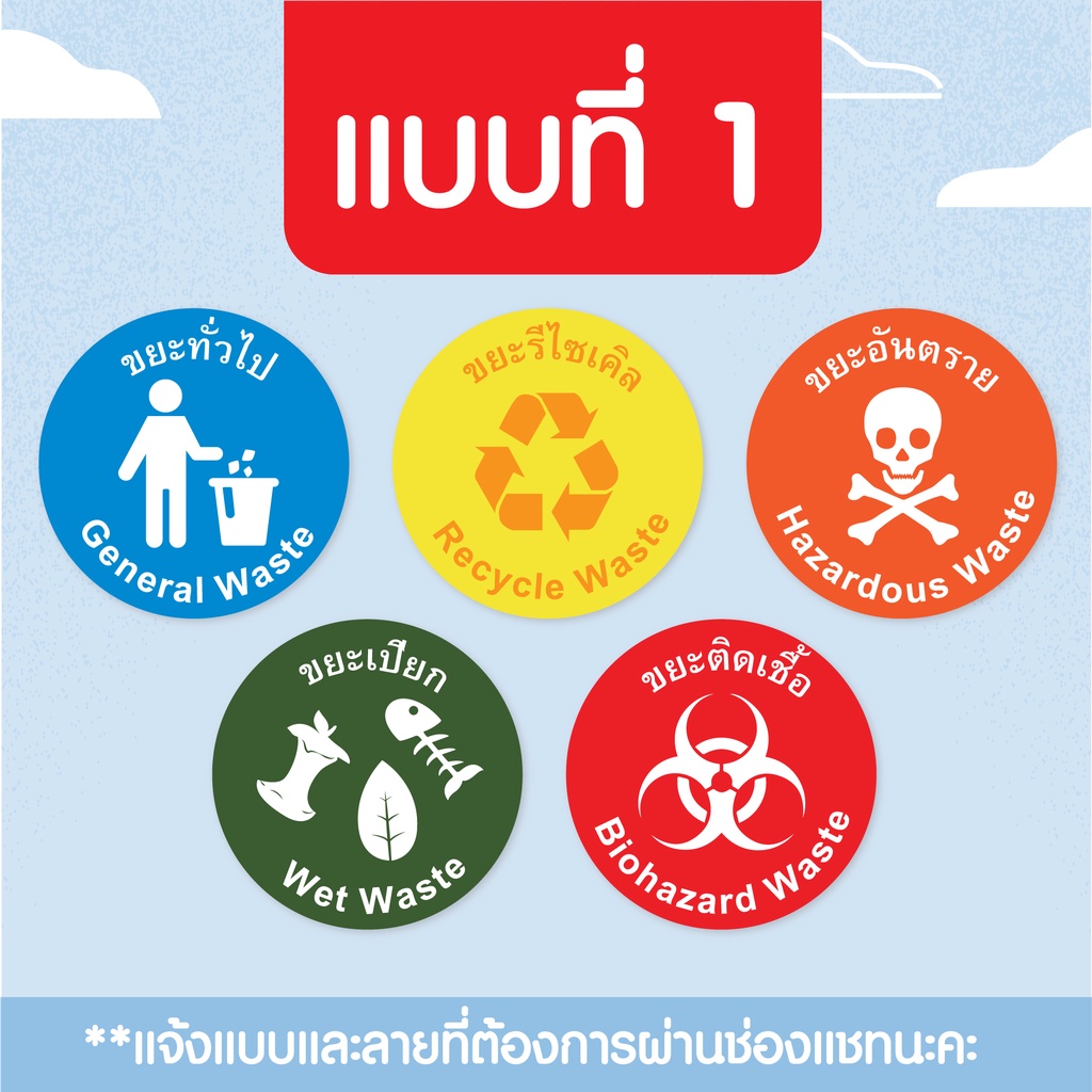 สติ๊กเกอร์แยกขยะ สติ๊กเกอร์ PVC ขาวทึบ กันน้ำ มี 2ไซน์  20 cm และ 30 cm เลือกแบบ จากทั้งหมด 5 แบบ ราคา ถูกที่สุด ดีลบีเคเค แกลเลอรีภาพที่ 2