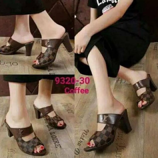 ร้านออโรร่า - รองเท้าส้นสูงมะกอก เลเวล รูปแบบตรวจสอบรองเท้าแตะส้นสูงสําหรับคําเชิญพรรคและเหตุการณ์อย่างเป็นทางการ - รูปที่ 2