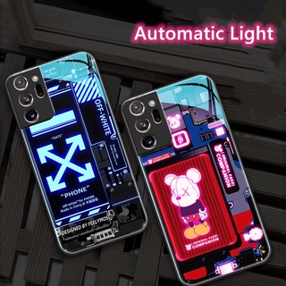 【ไฟ Led】เคสโทรศัพท์มือถือ LED ควบคุมด้วยเสียง แฟชั่น สําหรับ Samsung Galaxy S23 Ultra S22 Ultra S21 Ultra Note 20 Ultra