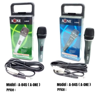 🎤ไมโครโฟน Aoneรุ่น A845 A945🎤 ไมโครโฟนชนิด Dynamic Microphone แบบสาย การตอบสนองเสียงคมชัดทุกระดับ 💢สายยาว 3 เมตร