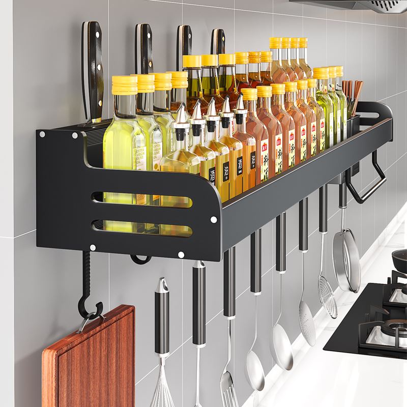 Multifunctional household kitchen wall hanging seasoning storage rack ...