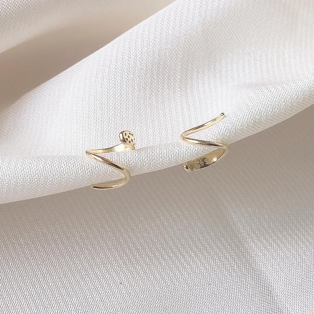 Suwann.na [ราคาต่อคู่] ต่างหู ต่างหูเงินแท้ ต่างหูเกลียว สีเงิน, ทอง - รูปที่ 4