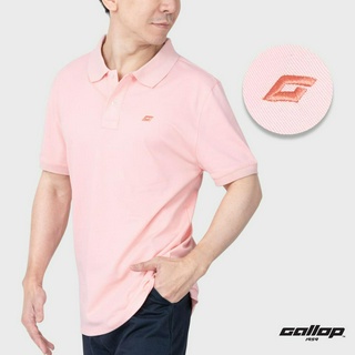 GALLOP : Mens Wear PIQUE POLO SHIRTS เสื้อโปโล ผ้าปิเก้ สีพื้น รุ่น GP9063 สี Light Pink - ชมพู / ราคาปกติ 1290.-