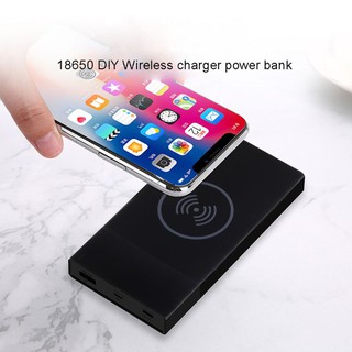 พาวเวอร์แบงก์ 18650 Battery Diy Qi Wireless Charger Qc 3 . 0 Usb Type C Pd 6 ชิ้น