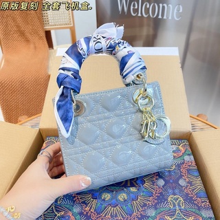 Dior Dior Dai Fei, Enamelled Leather Bag Imported Leather Material Cow Leather Quality Rhombic Lattice Full