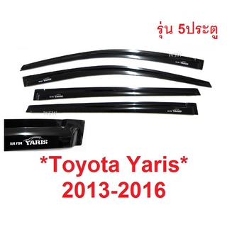 สีดำ กันสาดประตู Toyota Yaris Hatchback 2013 - 2016 คิ้วกันสาด โตโยต้า ยาริส 5ประตู กันสาด กันสาดรถยนต์ Windshield AO