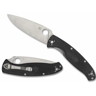 มีดพับ Spyderco Resilience Lightweight Satin Plain Blade, Black FRN Handles (C142PBK)