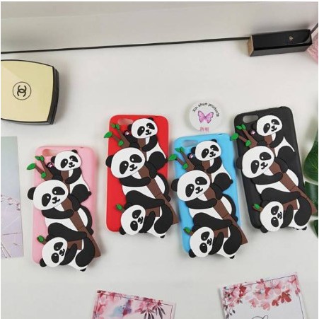 OPPO A3S A7 A5S A71 A83 A37 A37F NEO 9 F9 F11 F11 PRO / SOFTCASE PANDA MANJAT / SILICONE 3D PANDA