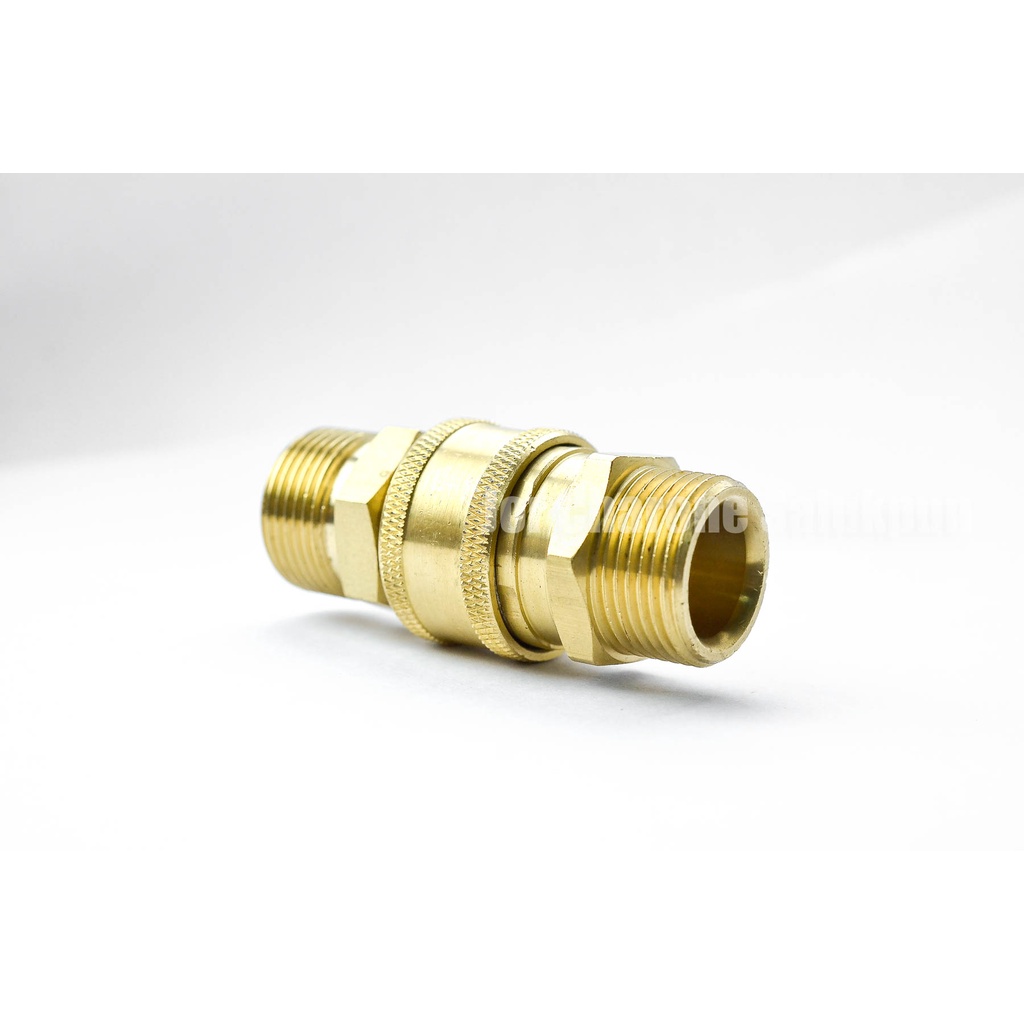 คอปเปอร์น้ำแรงดันสูงทองเหลือง เกลียวนอก 3/8" PT/BSPT แบบชุด Quick Coupling High Pressure Water