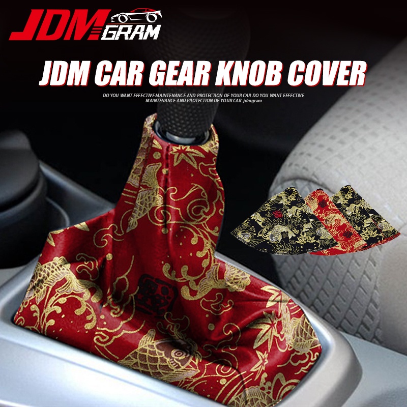 JDMGRAM JDM เกียร์รถเกียร์ KNOB COVER Universal Auto ผ้า Stick SHIFT BOOT Racing Shifter LEVER ครอบค