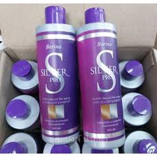 Berina Silver Pro Anti Yellow Shampoo เบอริน่า ซิลเวอร์ โปร แชมพู ล้างไรเหลือง 250มล. สำหรับผมฟอกสี เพิ่มประกายสีเทา