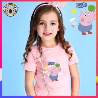 เสื้อยืดคอกลม แขนสั้น ลาย George Pig Peppa Pig สําหรับเด็กผู้หญิง