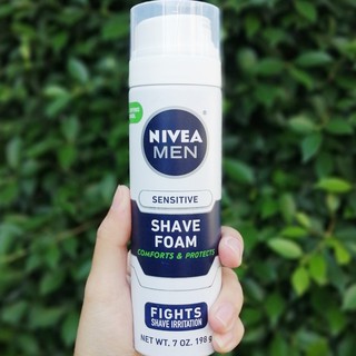 โฟมโกนหนวดนีเวีย NIVEA® Men Sensitive Shaving Foam 198g นีเวีย ฟอร์เมน เซนซิทีพ เชฟวิ่ง โฟม สำหรับผิวบอบบาง ลดระคายเคือง