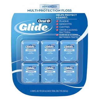 (1 ชื้น) ยาว 44 ม. Oral-B Glide Advanced Multi-Protection Floss ไหมขัดฟัน ออรัลบี ไกลด์ แอดวานซ์ จากอเมริกาค่ะ