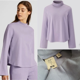 ส่งต่อ * uniqlo ยูนิโคล่ เสื้อคอสูง ผ้า soft touch สีม่วงตุ่น