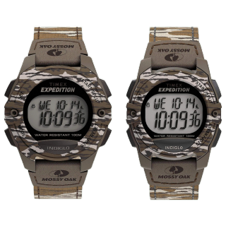 Timex TW4B19600 / TW4B19900 x Mossy Oak Expedition Digital นาฬิกาข้อมือผู้ชาย/ผู้หญิง สีเขียวทหาร