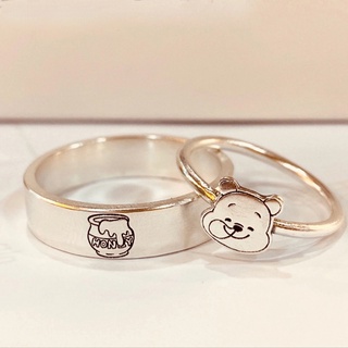 Cartoon Fairy Tale Ring Girl New Cute Puff Puff Bear Couple Ring Honey Pot Ring Fashion Small Fresh Temperament Fairy Tale Cartoon Pattern for Men and Women