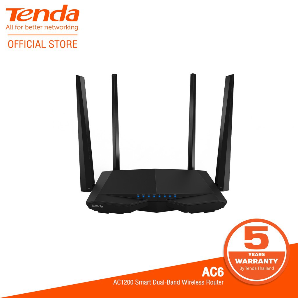 Tenda AC6 Router / AC1200 Smart Dual-Band Wireless Router | Shopee Thailand