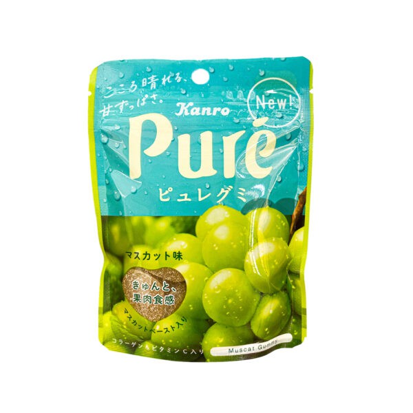 คันโระ ลูกอมเคี้ยวหนึบรูปหัวใจ รสองุ่นมัสคัต ขนาด 56 กรัม - Kanro Pure Gummy Muscat Flavor - รูปที่ 2