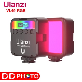 Ulanzi VL49 RGB ไฟติดหัวกล้อง 360 สี (LED 2500K-9000K) มาพร้อมแบตเตอรี่ในตัว