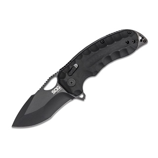 มีดพับ SOG Kiku XR CTS-XHP Black Cerakote Plain Blade, Black Linen Micarta Handles (12-27-02-57)