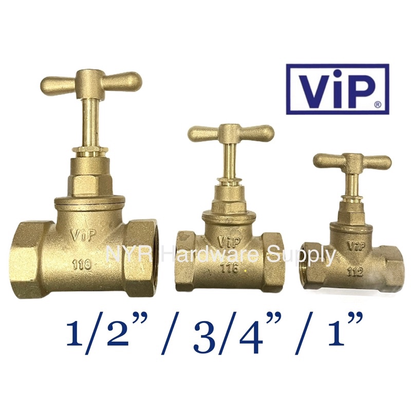 VIP Brass Stopcock 1/2 / 3/4 / 1 / 15 มม. 20 มม. 25 มม. วาล์วทองเหลือง VIP