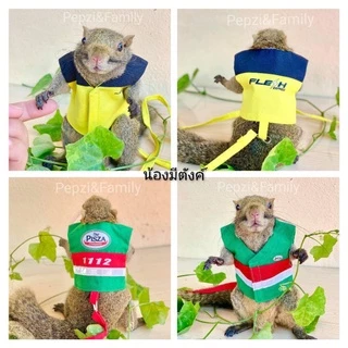 🌟🌟ถูกที่สุด​ 🌟🌟เสื้อ​พร้อม​สาย​จูง​กระรอก[[[ Pepzi&Family ]]] เสื้อพร้อมสายจูง กระรอก